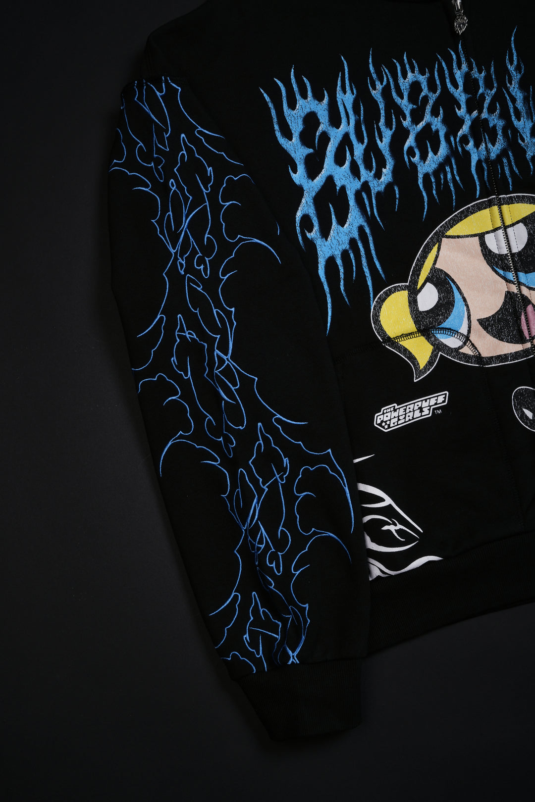 Bubbles Civil Zip Up Hoodie in Black