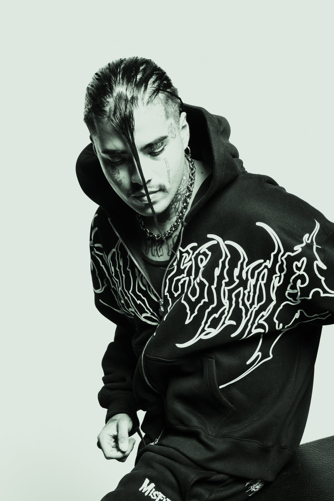 Mega Hesh Core Zip Up Hoodie in Black