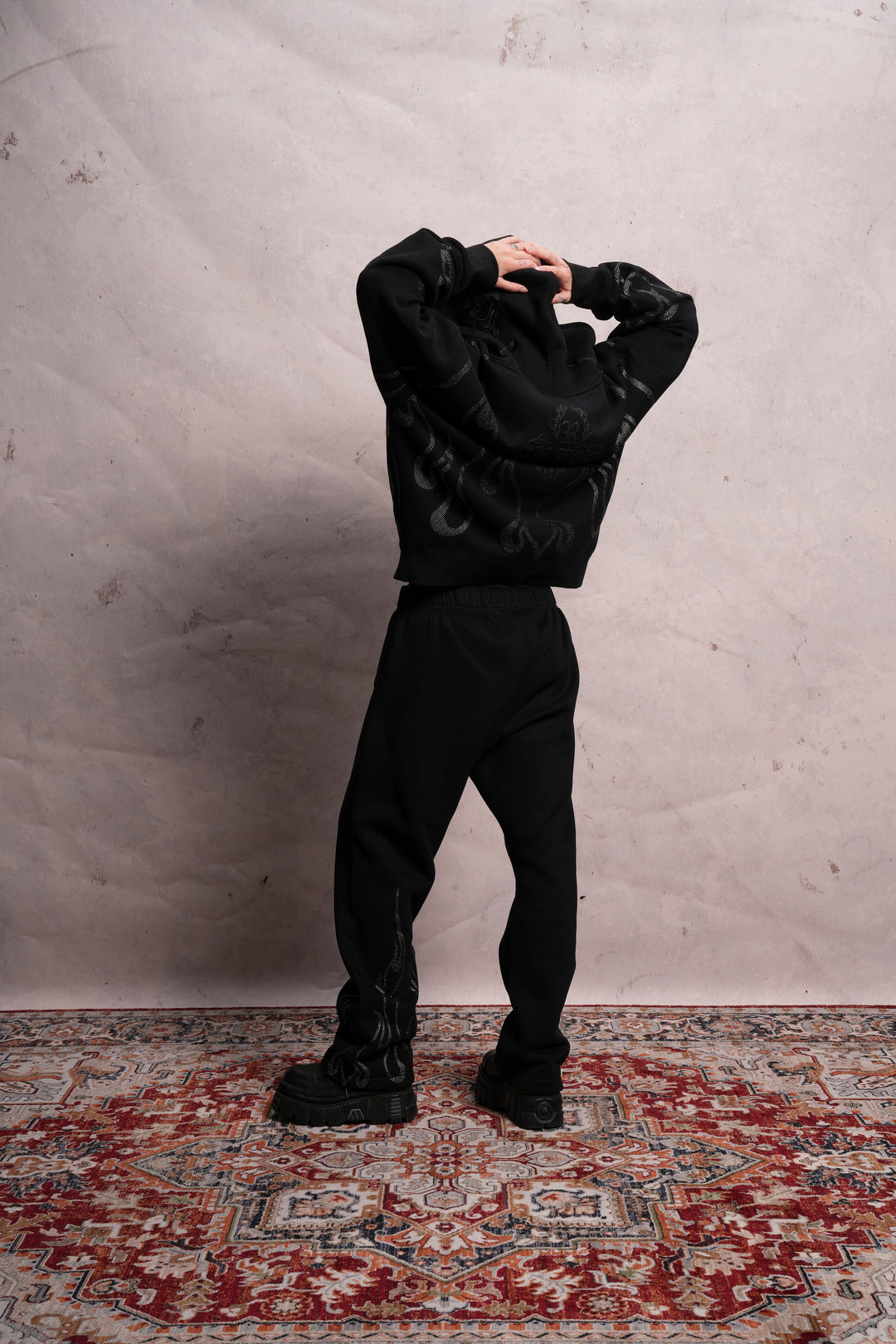 Trail Of Ashes Zip Up Hoodie in Black