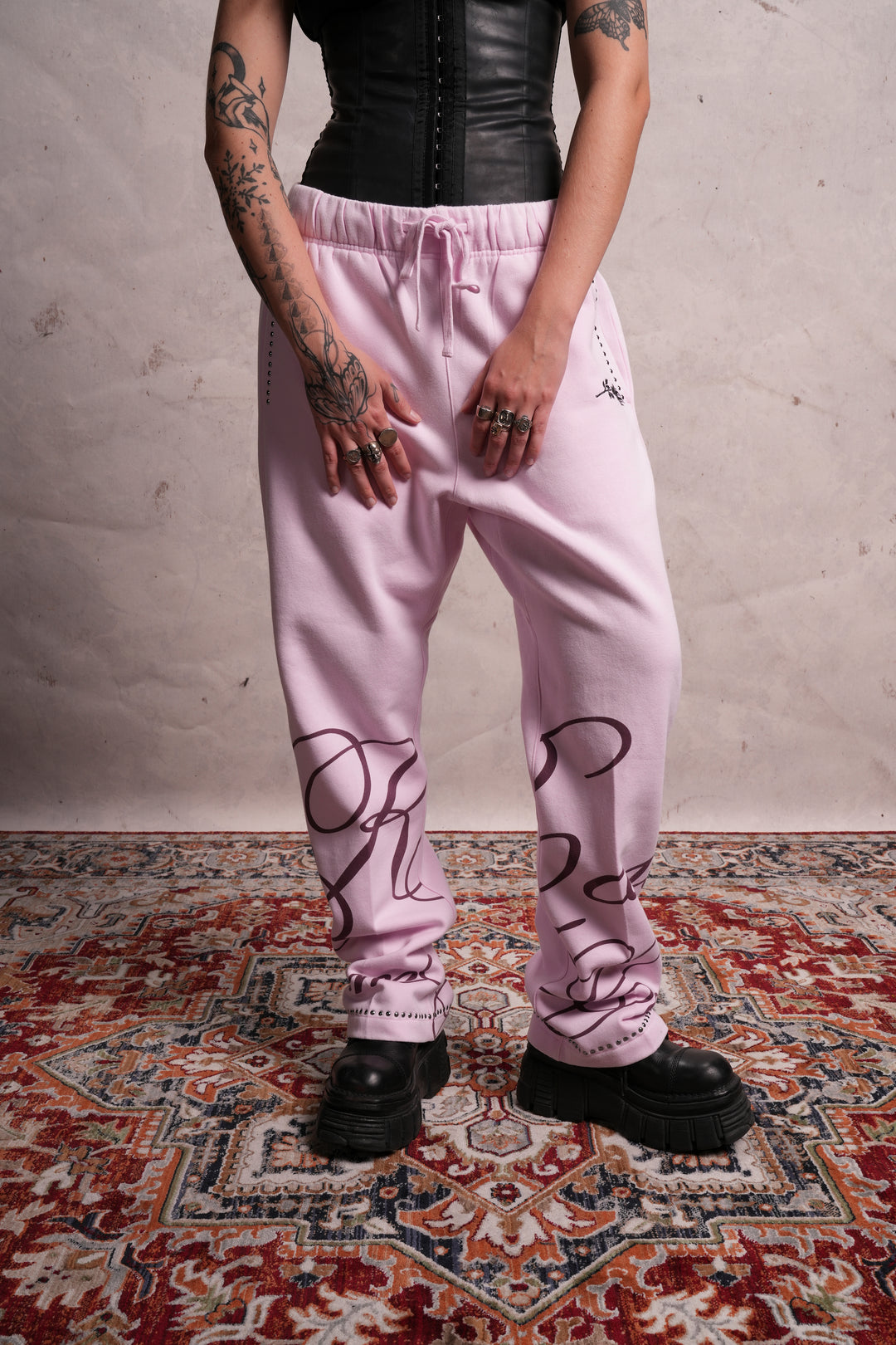 Wickedly Sweet Wide Leg Fleece Pants in Sun Faded Baby Pink
