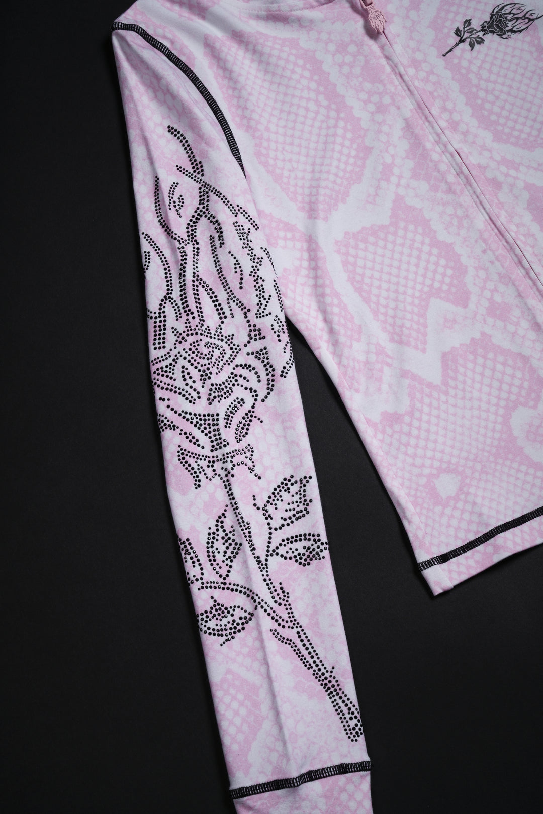 Serpent's Kiss Pookie's Zip Up Hoodie in Baby Pink Snake