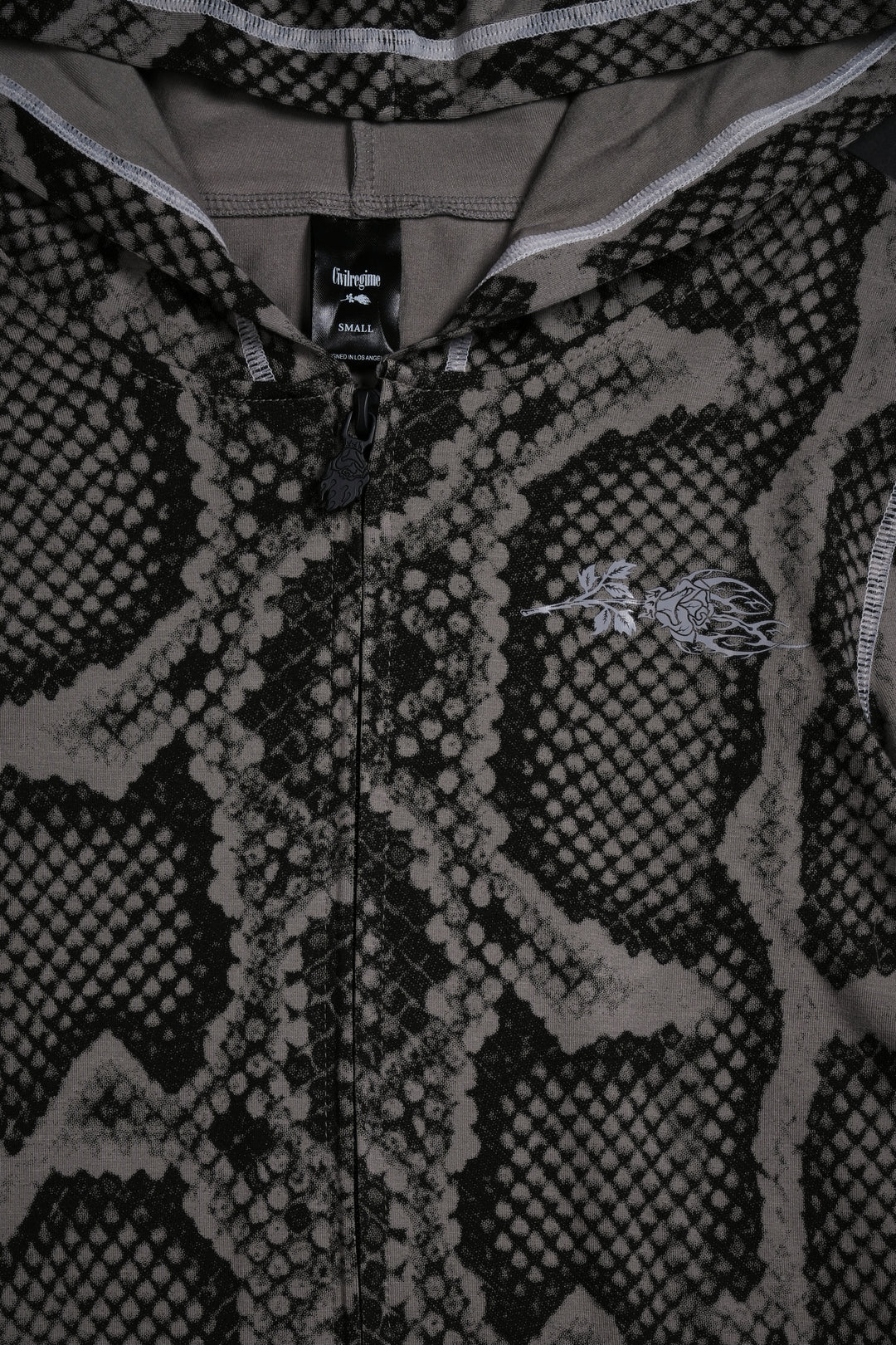 Serpent's Kiss Pookie's Zip Up Hoodie in Tonal Black