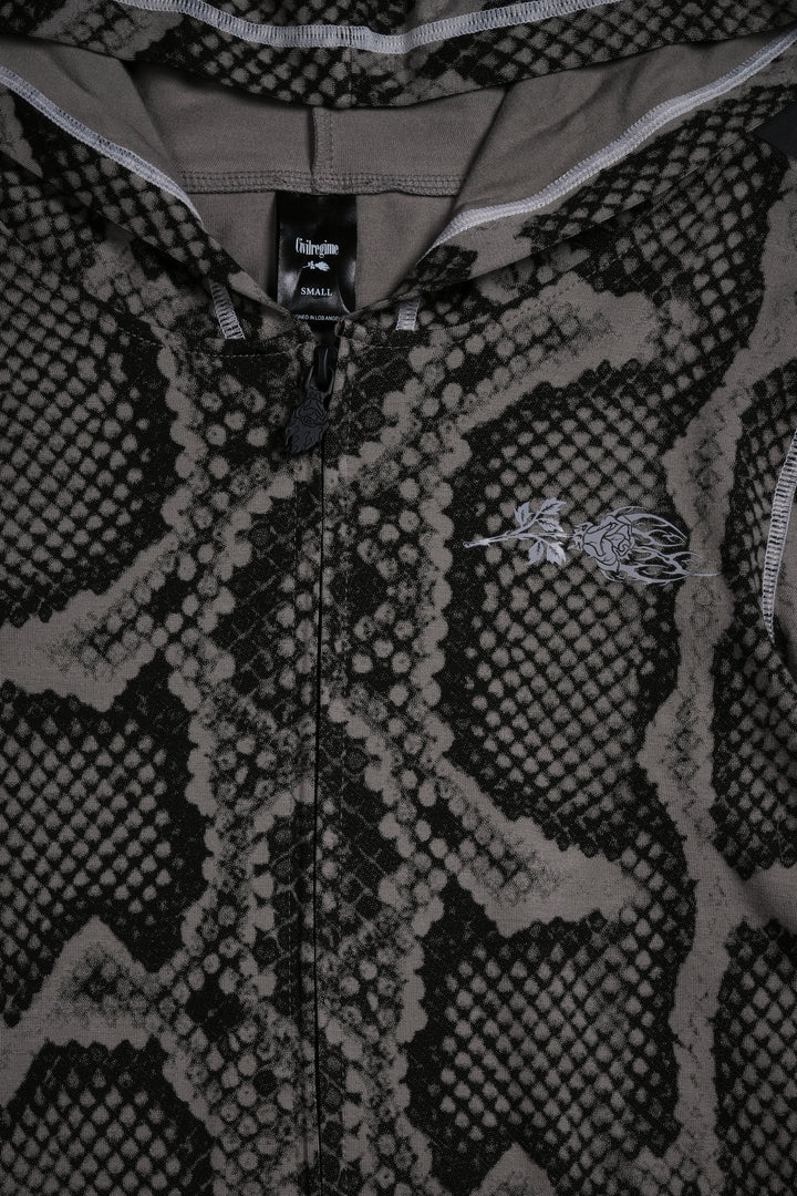 Serpent's Kiss Pookie's Zip Up Hoodie in Tonal Black