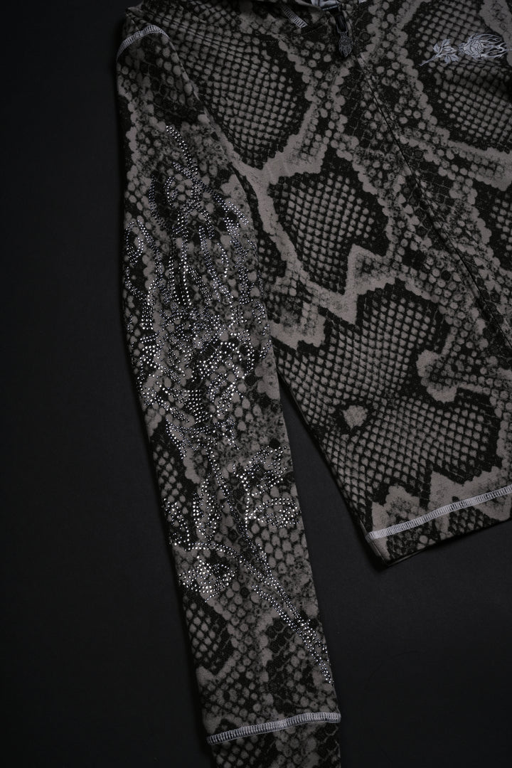 Serpent's Kiss Pookie's Zip Up Hoodie in Tonal Black