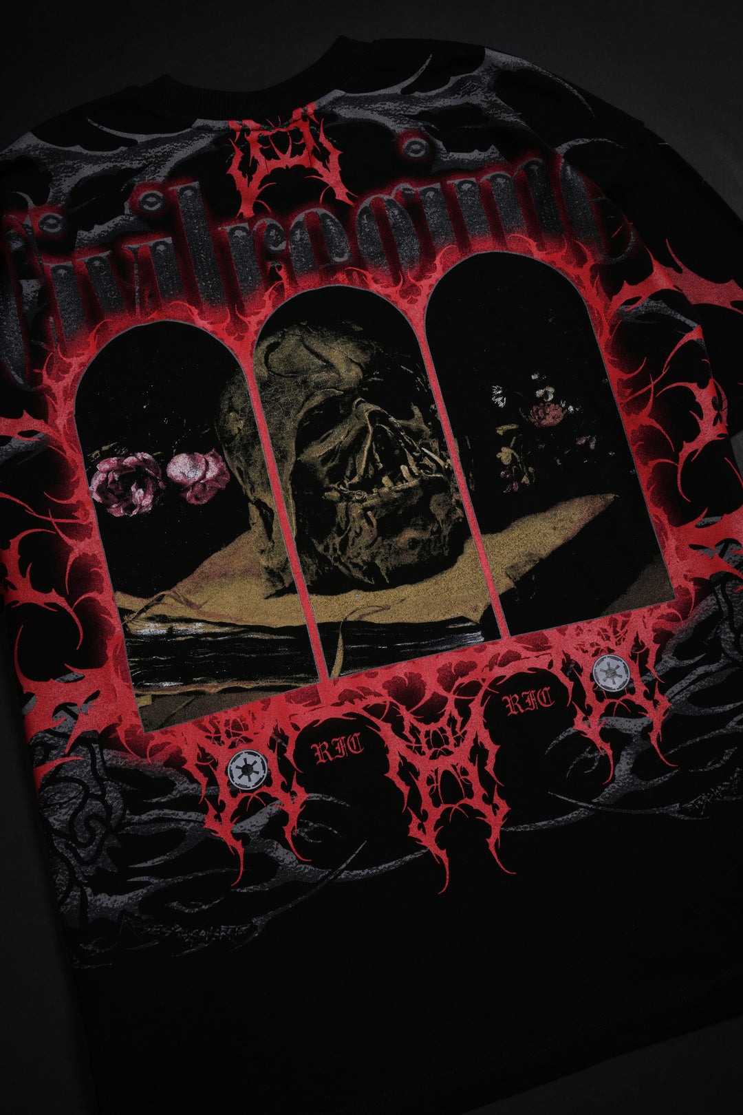 Fallen Star American Classic Oversized Tee in Black