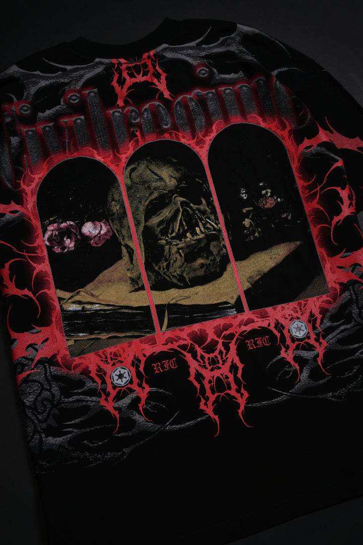 Fallen Star American Classic Oversized Tee in Black