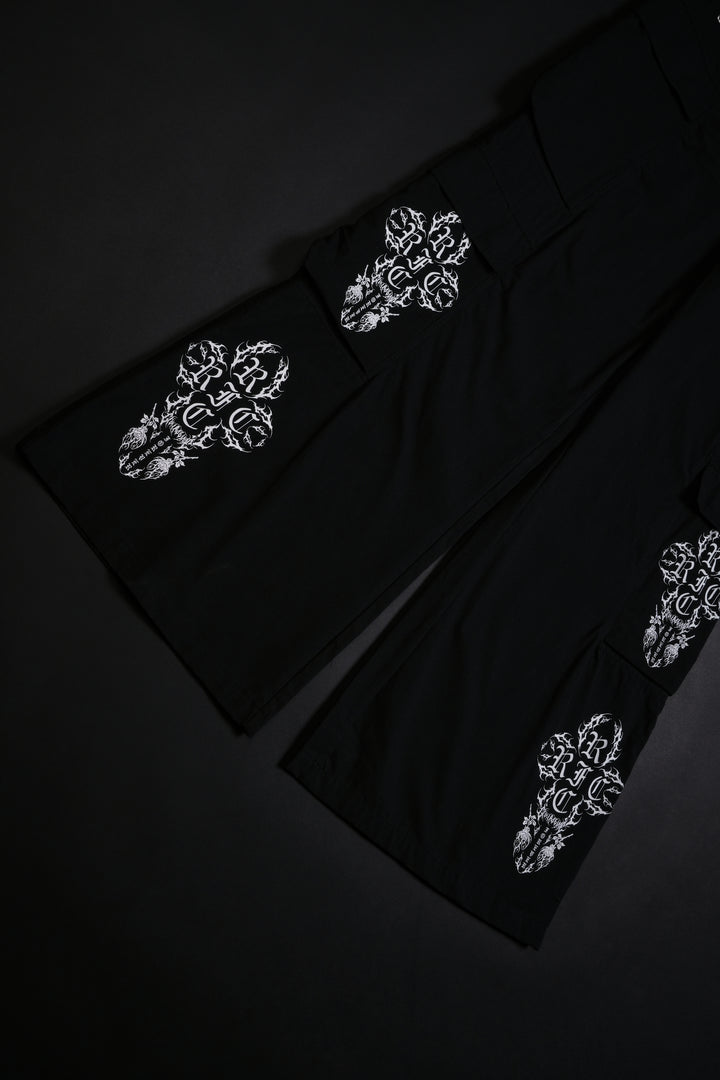 Stacked RFC Ultra Wide Leg Pants in Black