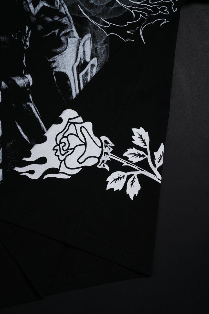 Raiden 199X "Side By Side" Oversized Tee in Black