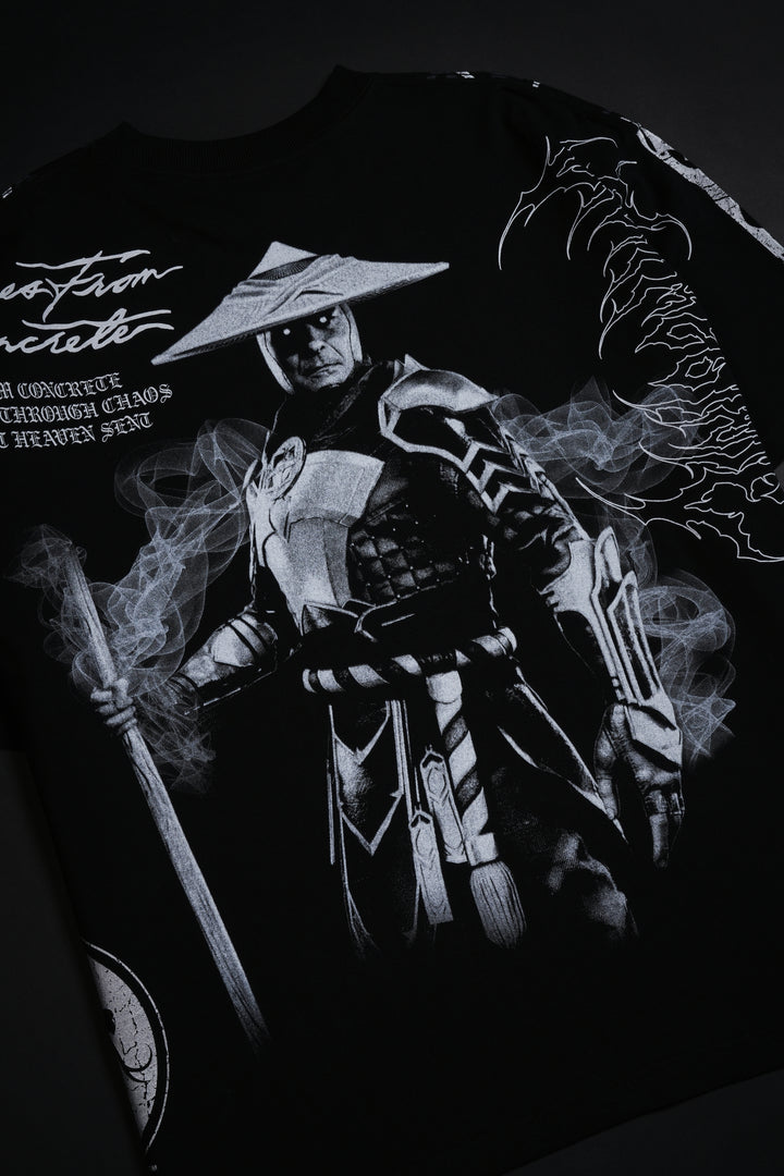 Raiden 199X "Side By Side" Oversized Tee in Black