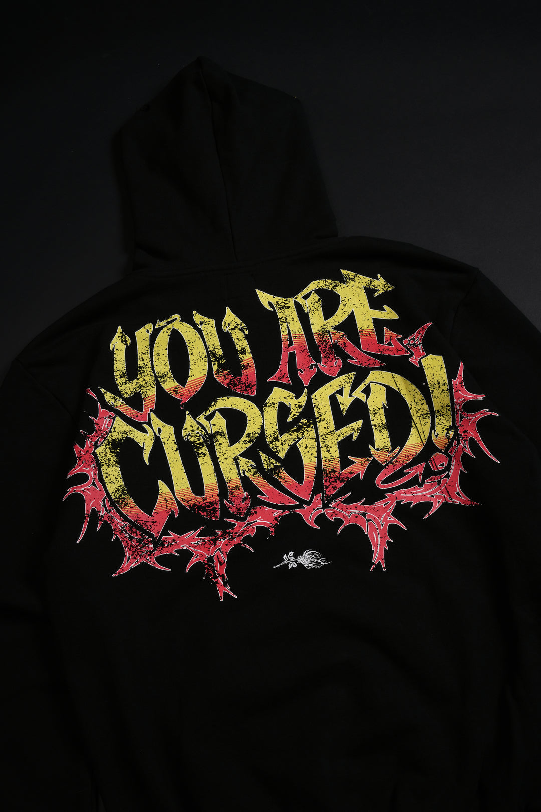 Cursed Forever Indie Rose Hoodie in Black