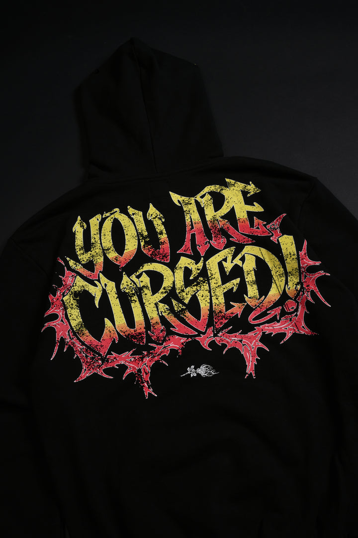 Cursed Forever Indie Rose Hoodie in Black