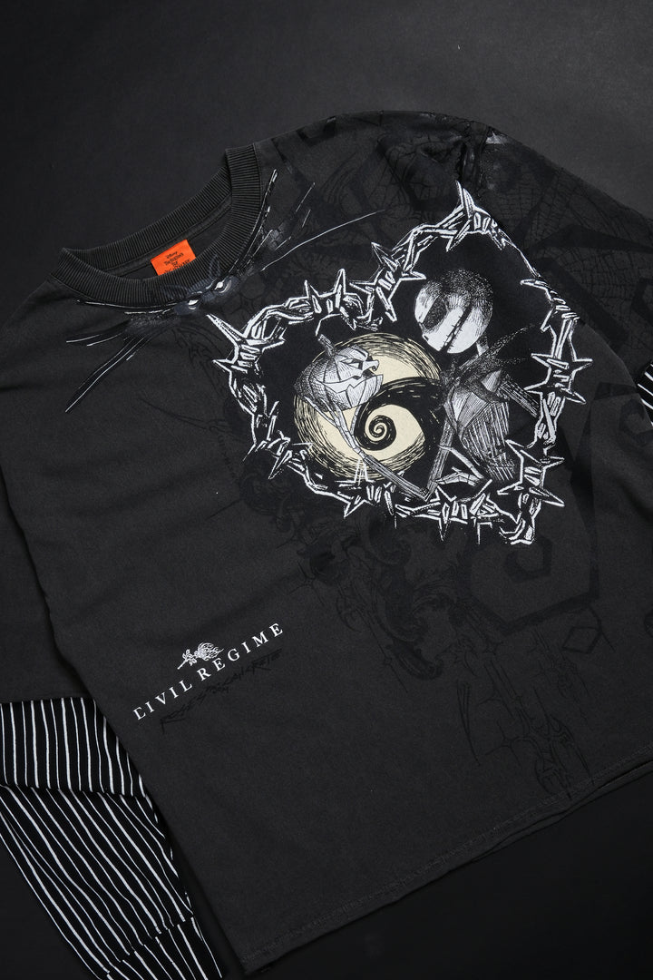 Pumpkin King 199X Jersey Twofer in Vintage Ashes/Black/White Pinstripe