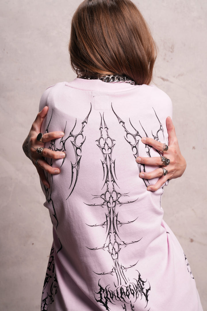 Chaos Regime American Classic Oversized Tee in Baby Pink