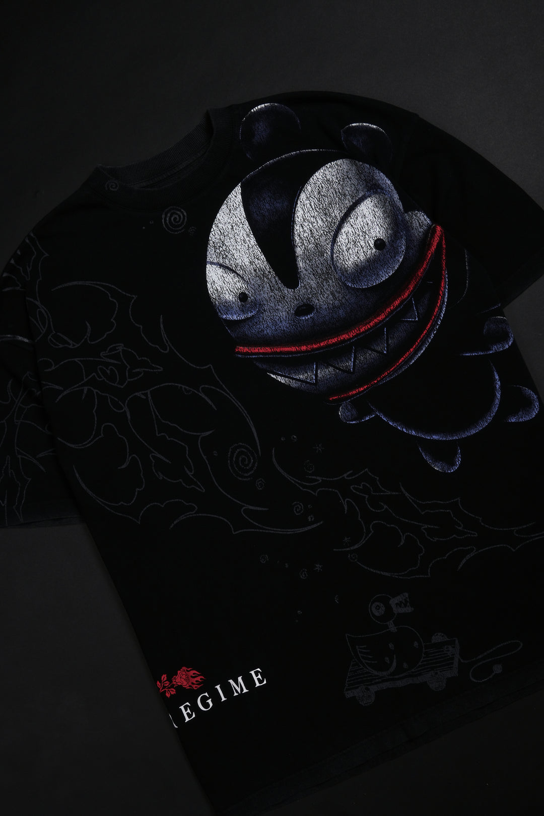 Vampire Teddy American Classic Oversized Tee in Vintage Black