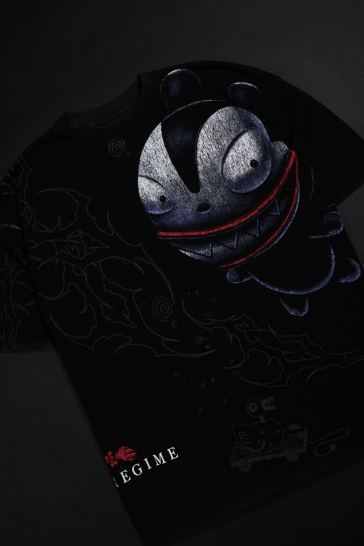 Vampire Teddy American Classic Oversized Tee in Vintage Black