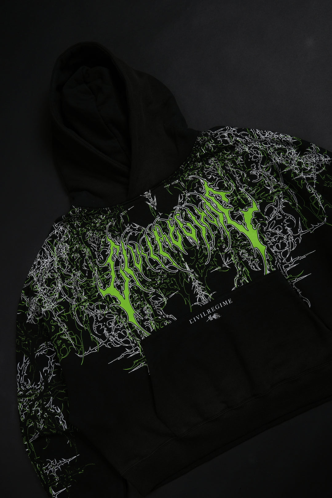 Lucid Odin Hoodie in Vintage Black/Acid Green