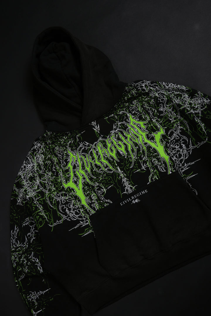 Lucid Odin Hoodie in Vintage Black/Acid Green