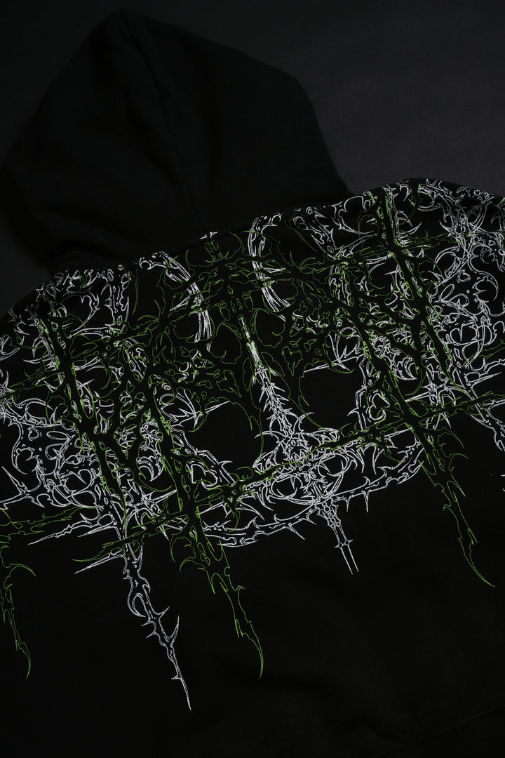 Lucid Odin Hoodie in Vintage Black/Acid Green