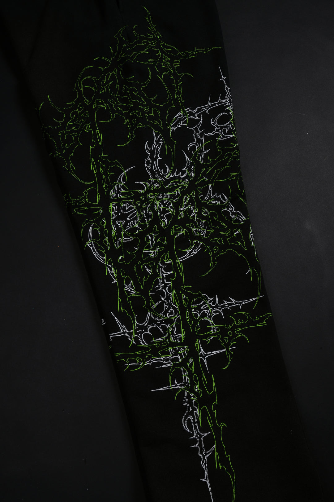 Lucid Eternal Wide Leg Fleece Pants in Vintage Black/Acid Green