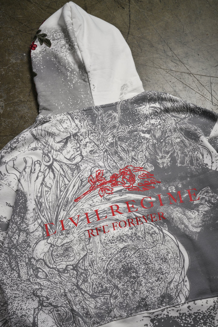 To Live Is To Fight Forever Rose Hoodie in Butter
