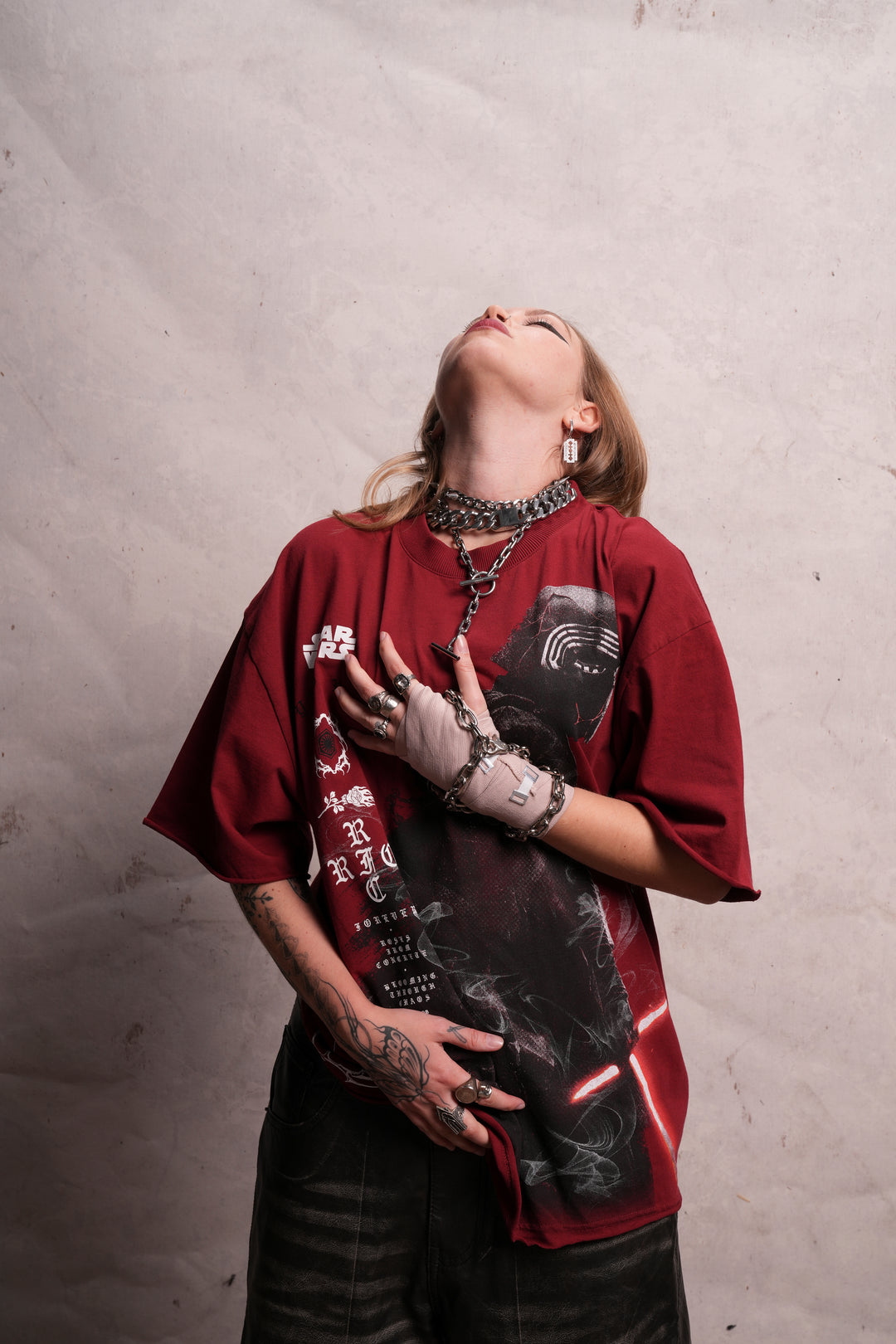 Fire In My Veins Dungeon Tee in Cherry Red