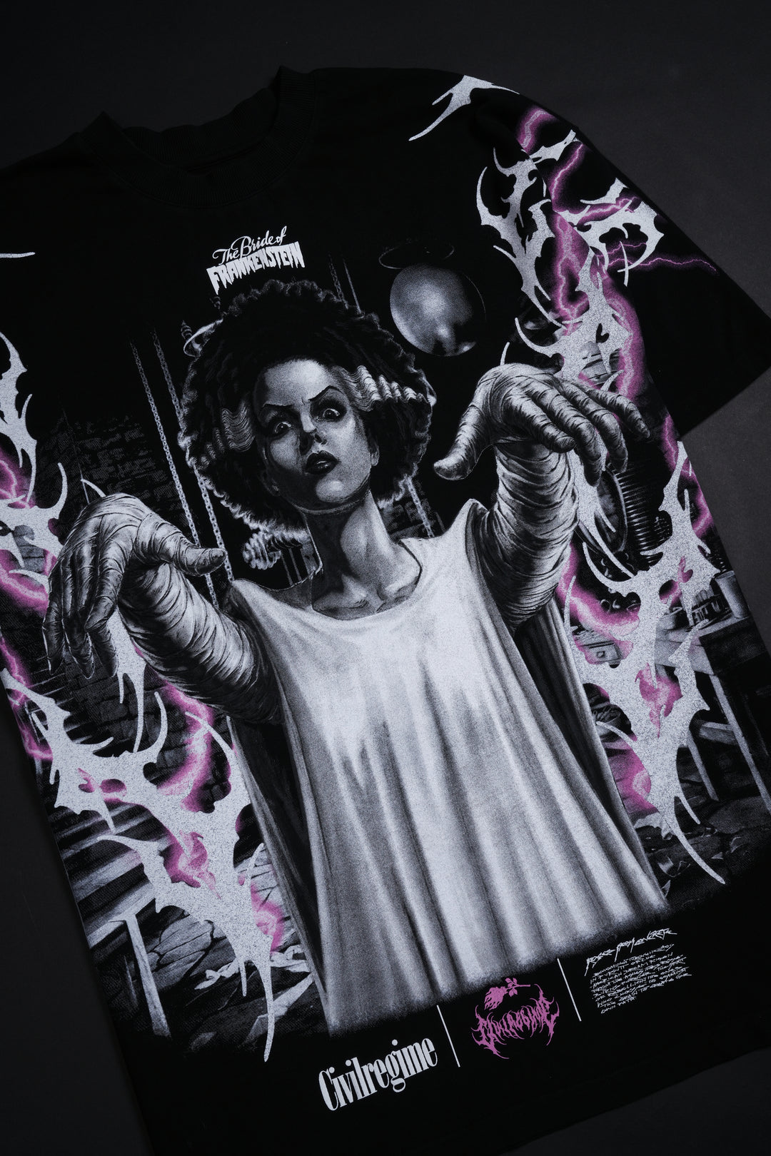 Bride Of Frankenstein American Classic Oversized Tee in Black