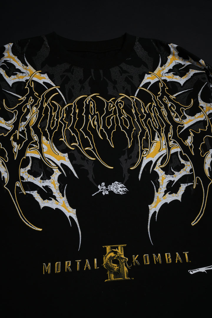 THE CRACK HEAD THAT LABELED THIS WRONG PUT SCORP AND ITS ACTUALLY NOOB .. HES A LOSER AND HE JUST GOT FIRED Chaos "Side By Side" 199X Oversized Tee in Black