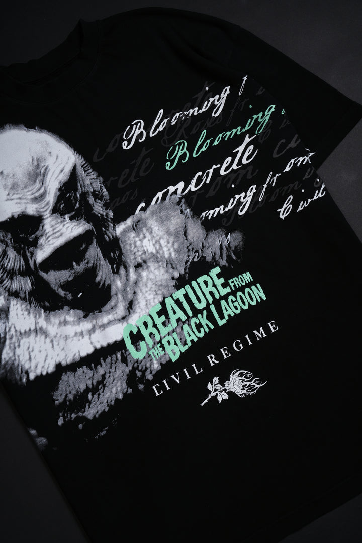 Creature In The Water American Classic Oversized Tee in Black