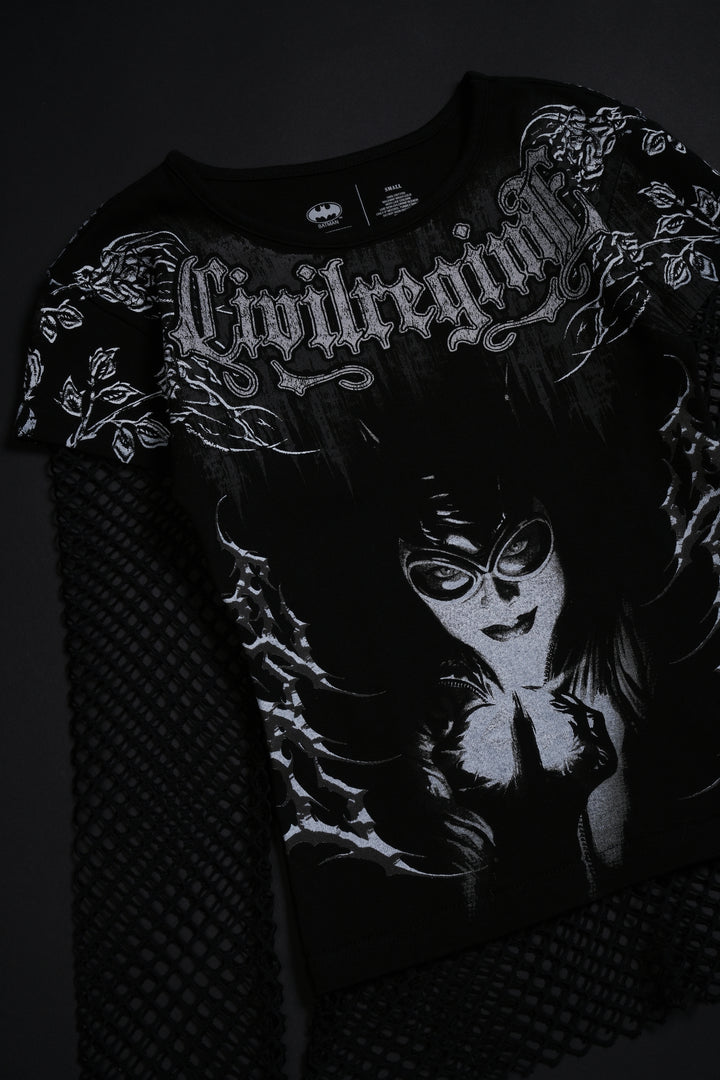 Diamond Sin Hellveil Mesh Twofer in Black