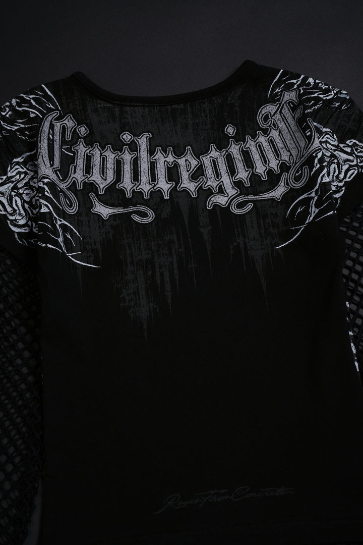 Diamond Sin Hellveil Mesh Twofer in Black
