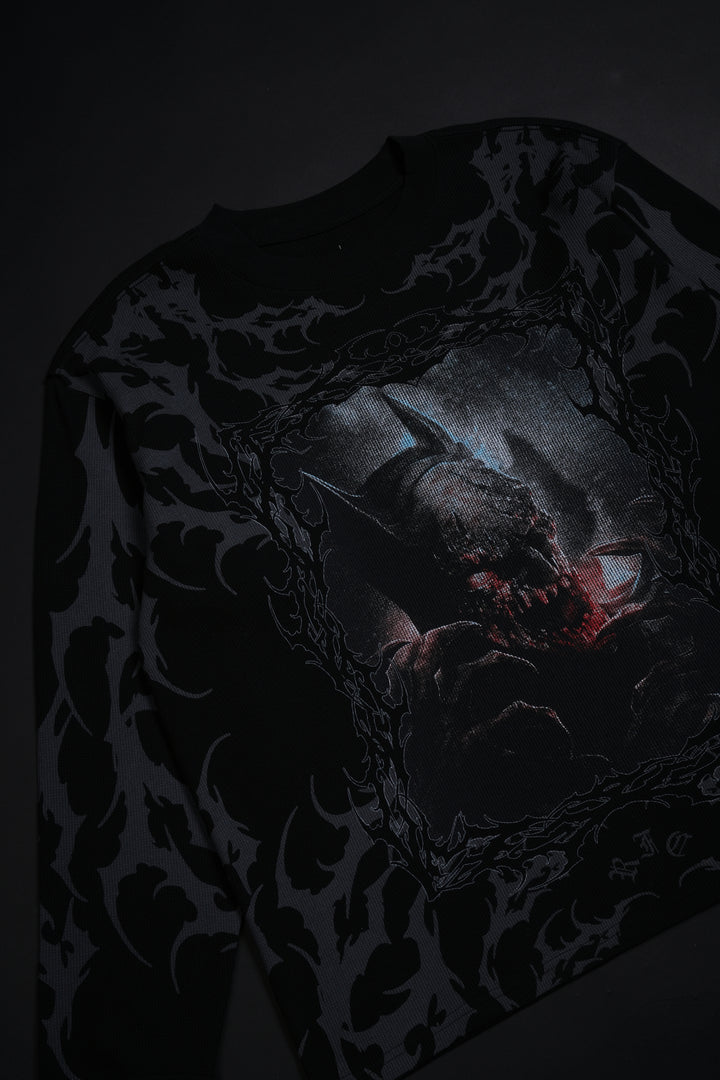 Cursed Night Obsidian Waffle Thermal in Black