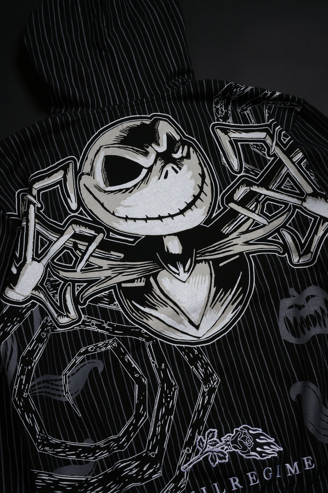 Spiral Chaos Indie Rose Hoodie in Pinstripe Print