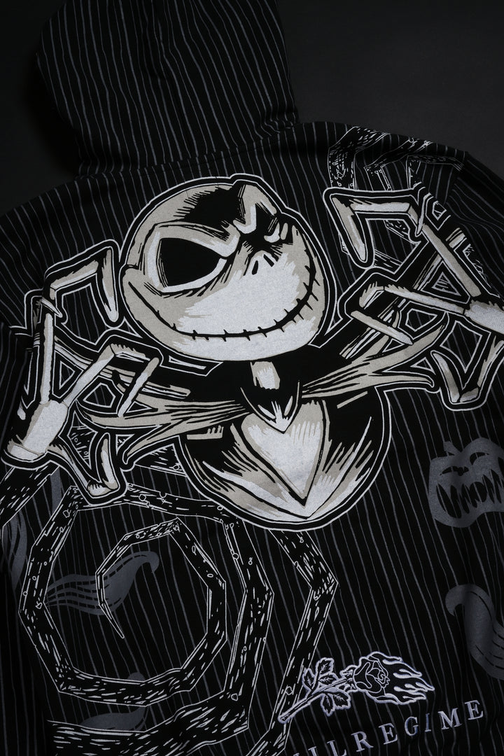 Spiral Chaos Indie Rose Hoodie in Pinstripe Print