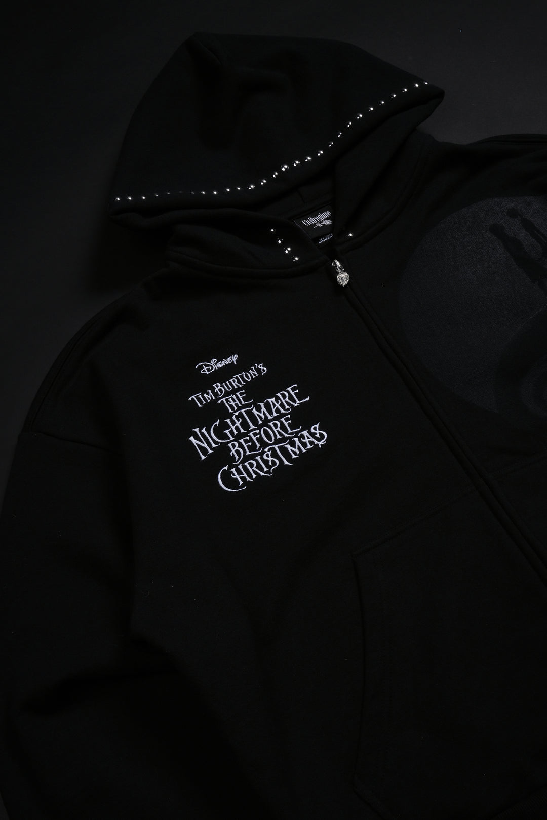 Nightmare Forever Outliers Distressed Zip Up Hoodie in Black