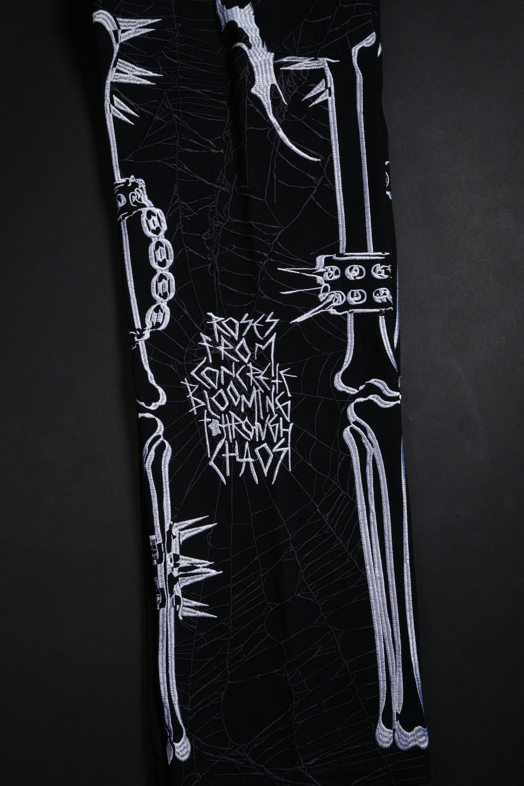 Rose Bones Raw Denim Jeans in Black