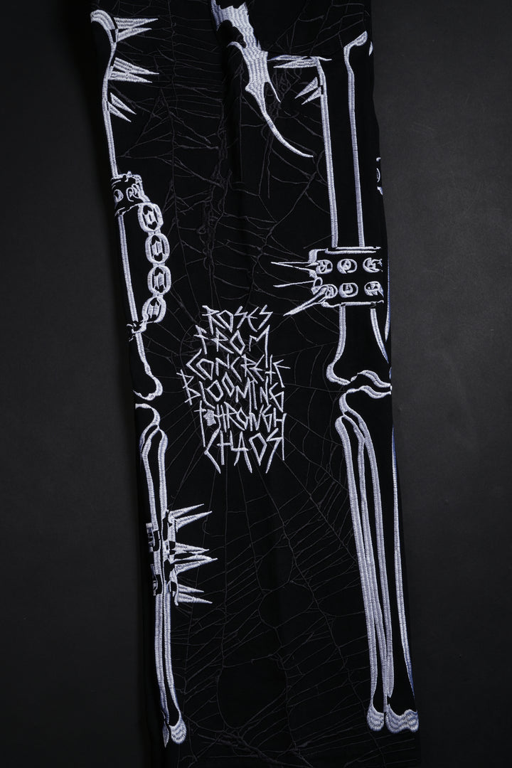 Rose Bones Raw Denim Jeans in Black