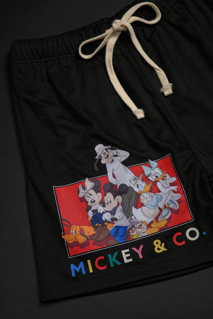 Mickey And Friends Mesh Shorts in Black