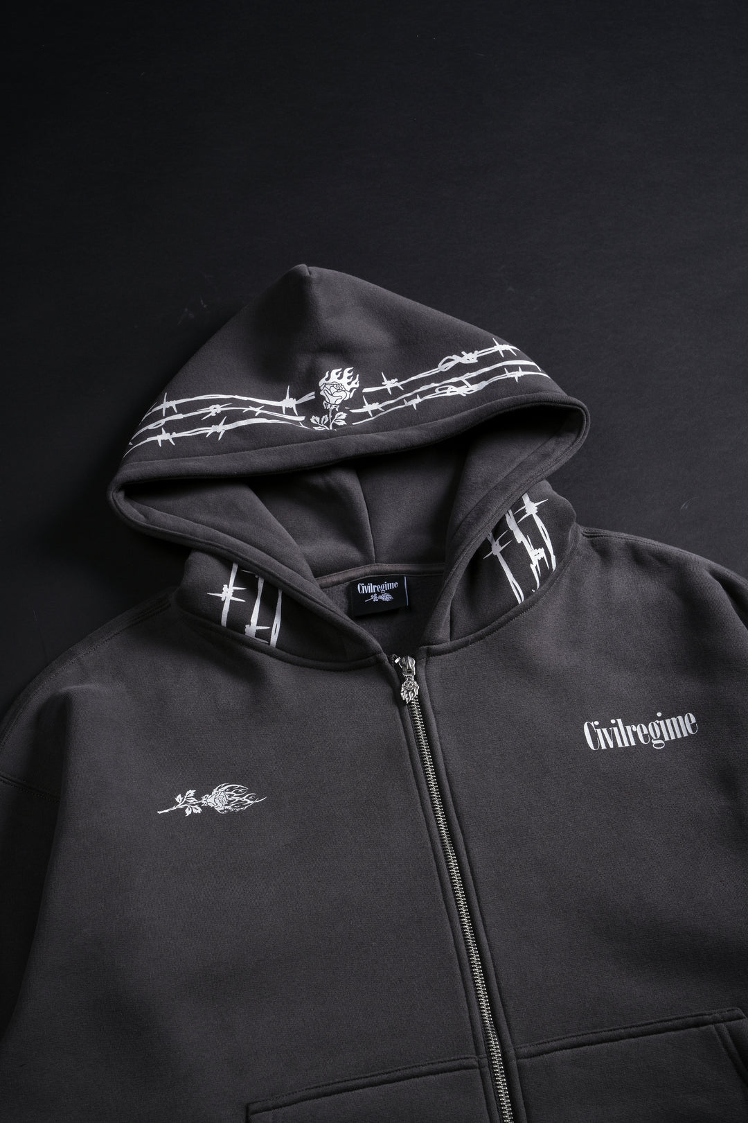 Core Brigade Zip Up Hoodie in Charcoal