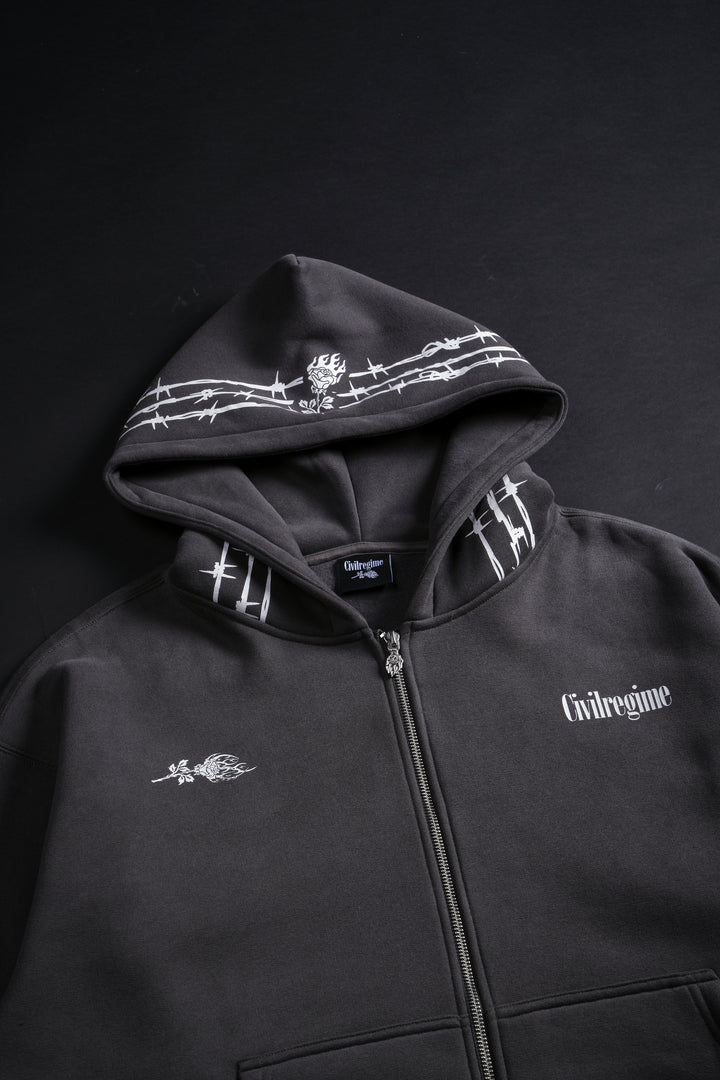 Core Brigade Zip Up Hoodie in Charcoal
