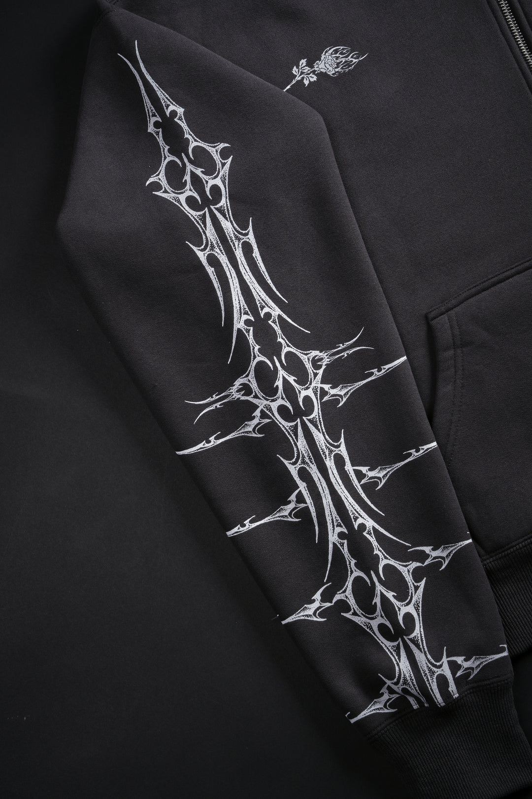 Core Brigade Zip Up Hoodie in Charcoal