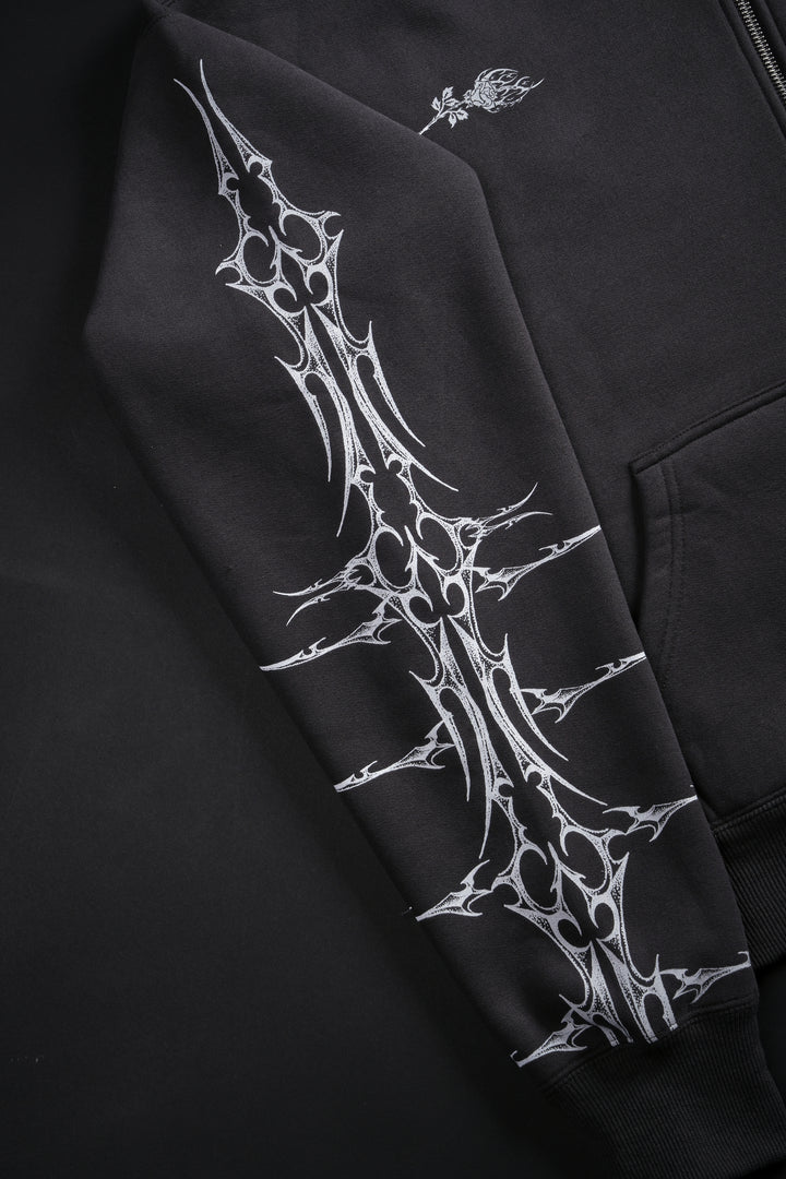 Core Brigade Zip Up Hoodie in Charcoal