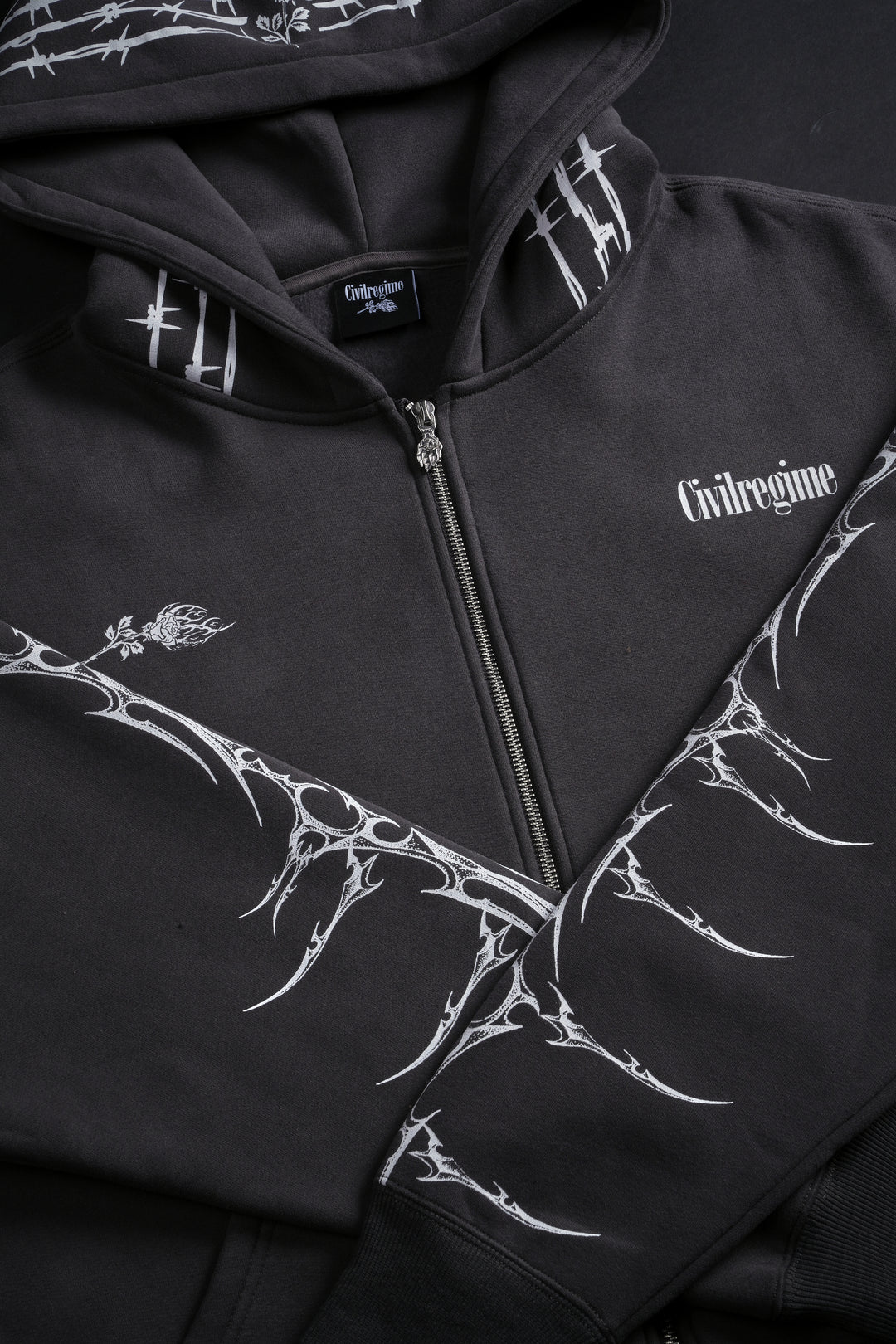 Core Brigade Zip Up Hoodie in Charcoal