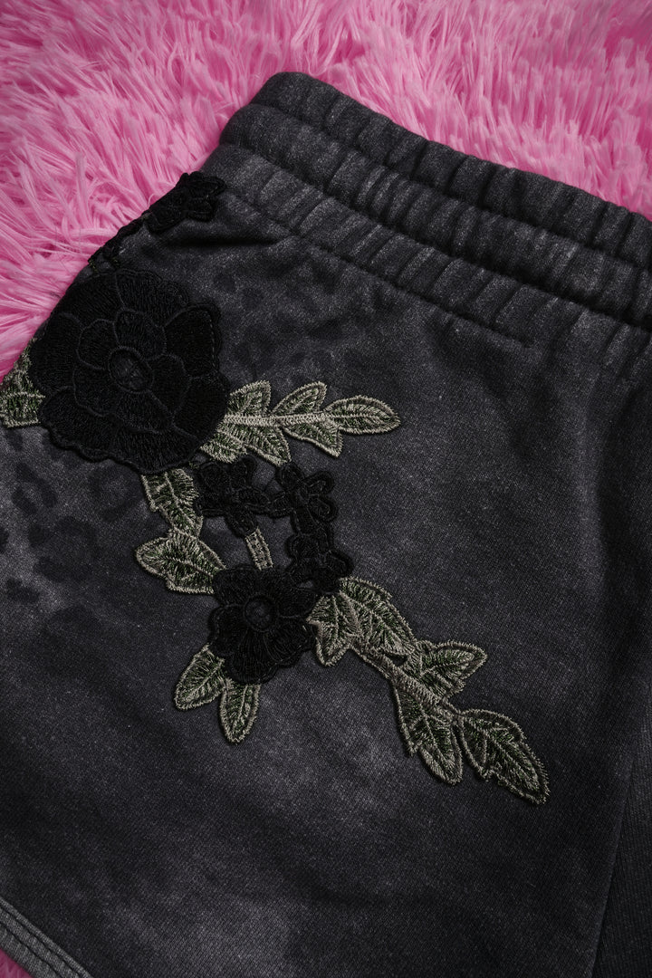 Passion From Concrete Mini Fleece Shorts in Black