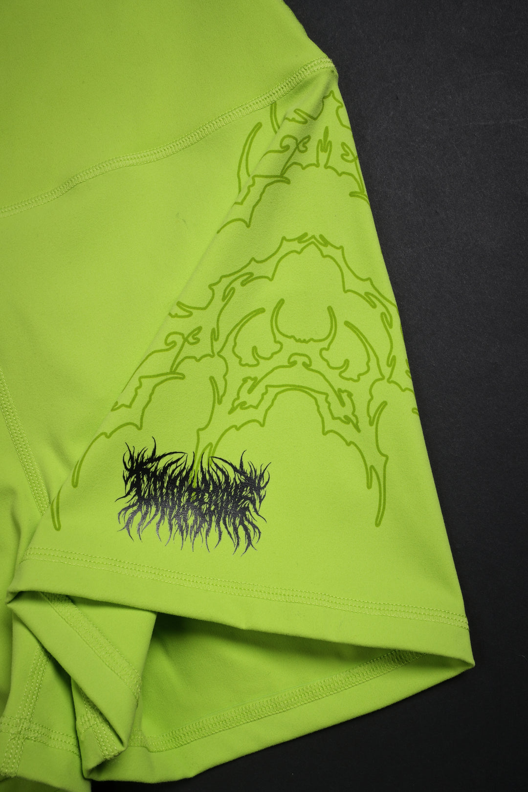 Neon Chaos Energy Bike Shorts in Acid Green