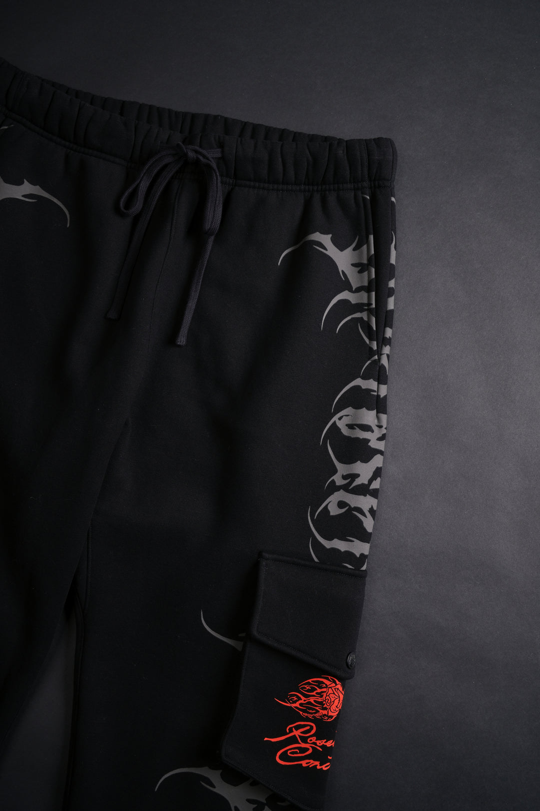 Pure Chaos Wide Leg Cargo Fleece Pants in Black