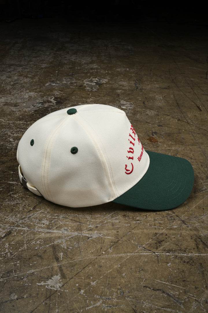 Hiding Strapback Hat in White/Green