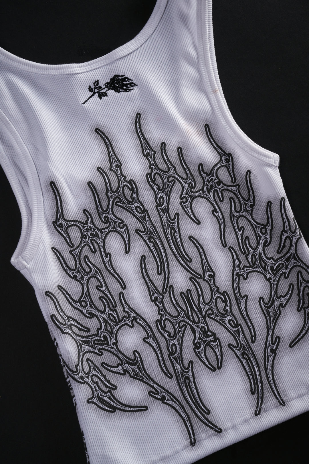Nightfall Cropped Ribbed Tank in White