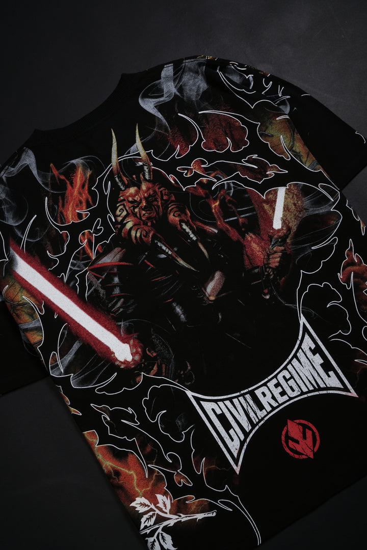 Wyrlok's Darkside "Side By Side" 199X Oversized Tee in Black