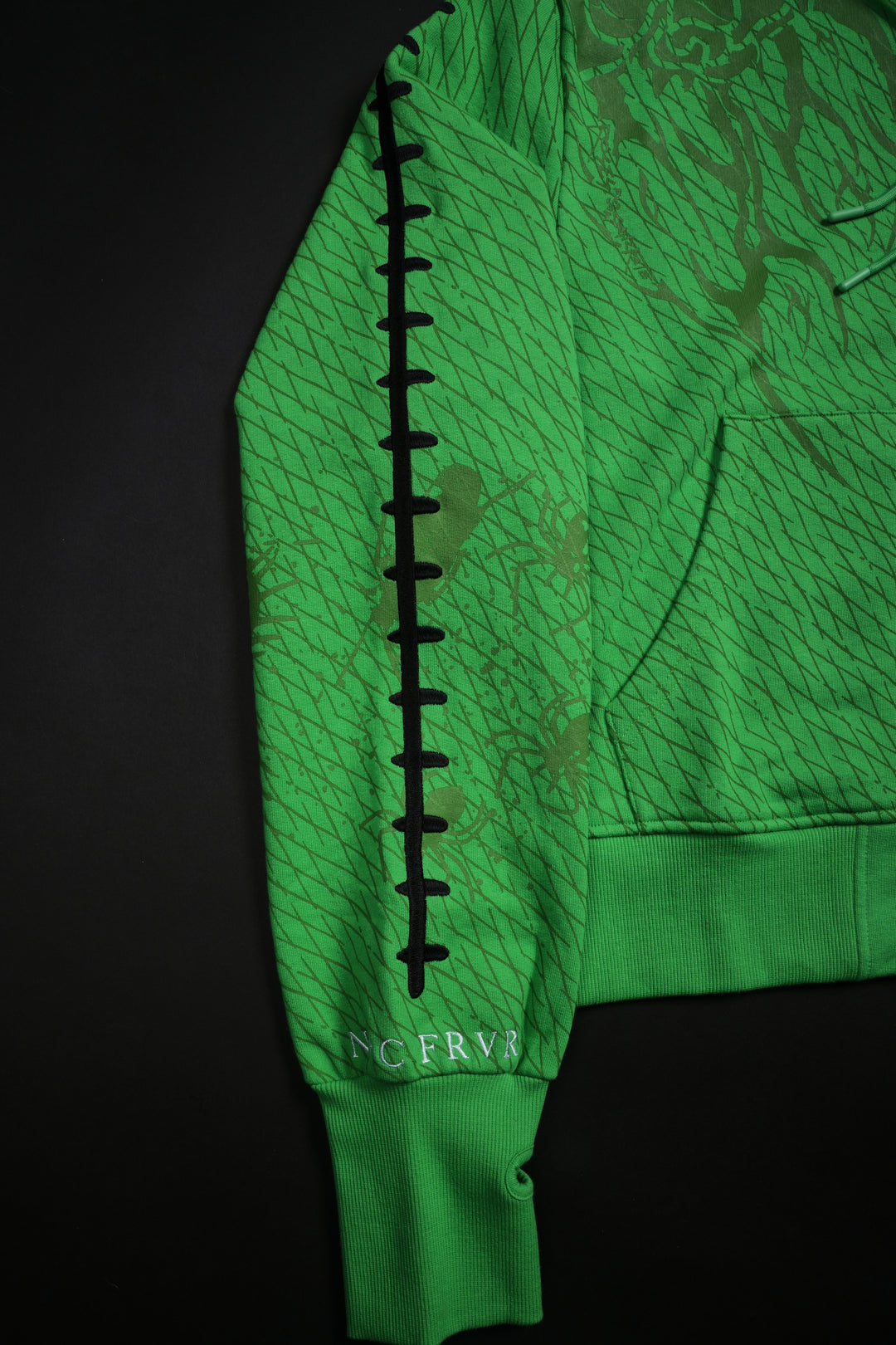 Oogie Boogie Civil Cowl Zip Up Hoodie in Acid Green