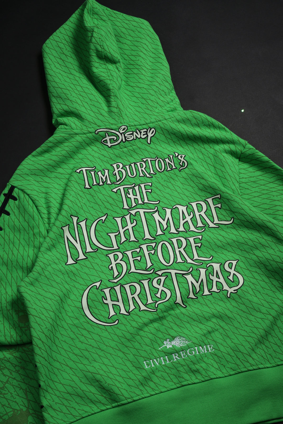 Oogie Boogie Civil Cowl Zip Up Hoodie in Acid Green